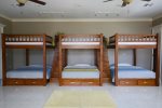The Bunk Room 6 queen beds in 3 bunks, all handmade on Roatan.